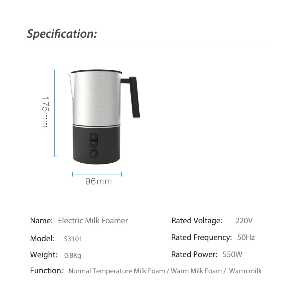 Xiaomi Scishare Электрический молочный пенообразователь пузырьковый кофе DIY машина для приготовления латте художественный сливочник для приготовления теплого молока капучино вспениватель кувшин 220 В