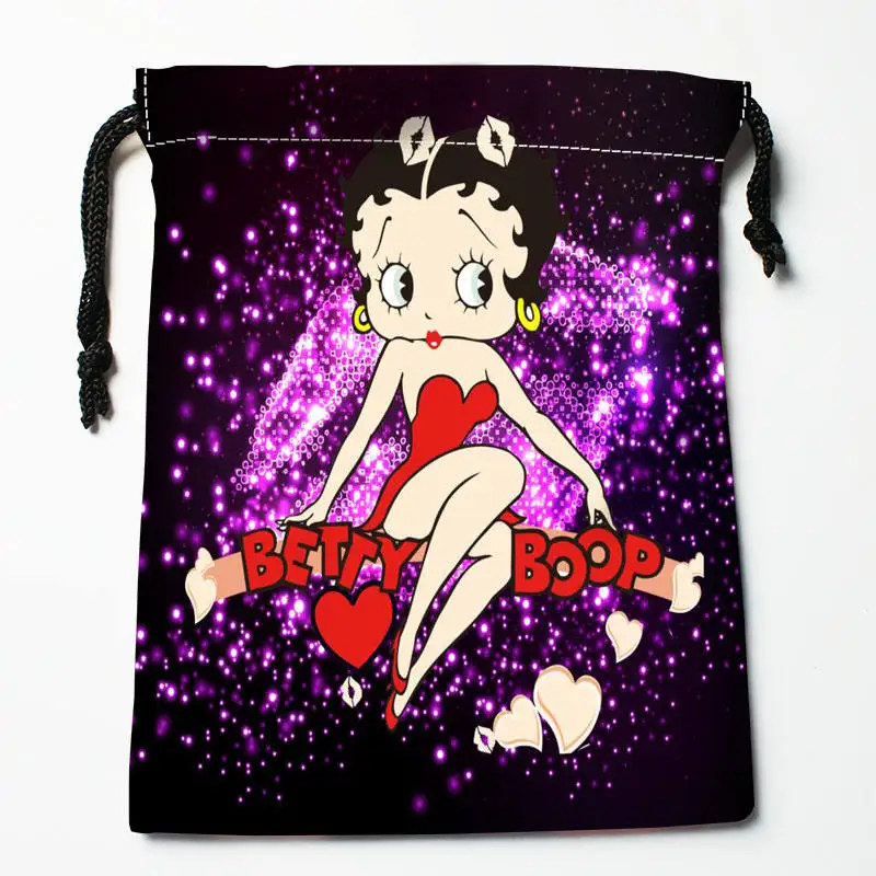 High quality Custom betty boop printing storage bag drawstring bag gift Satin bags 27x35cm Compression Type