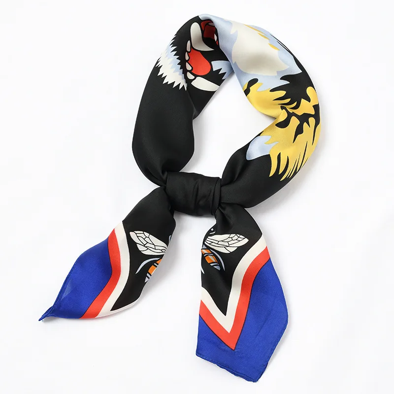Дизайн, 15 цветов, роскошный брендовый квадратный шелковый шарф, Женский шифоновый шарф для волос 70*70 см, весенний узкий платок