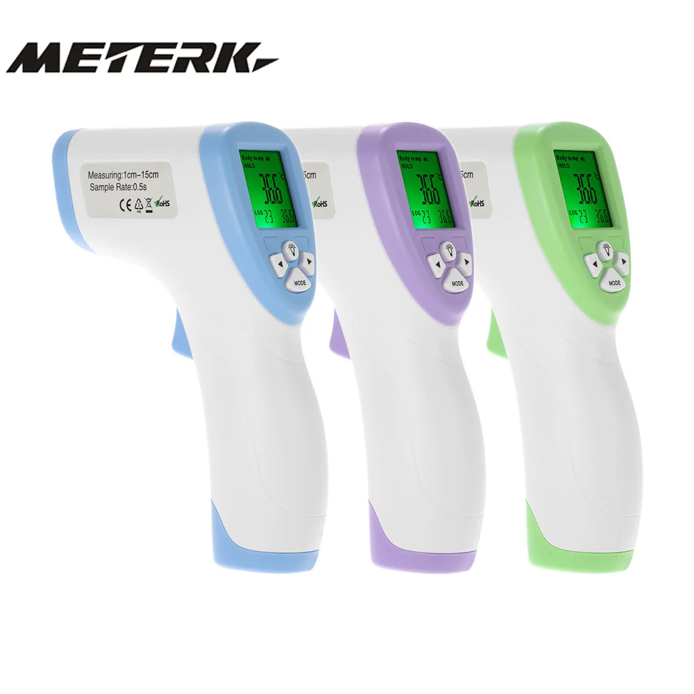 

Digital Thermometer LCD Non-contact IR Infrared Thermometer Forehead Body Surface Temperature Measurement Data Hold Function