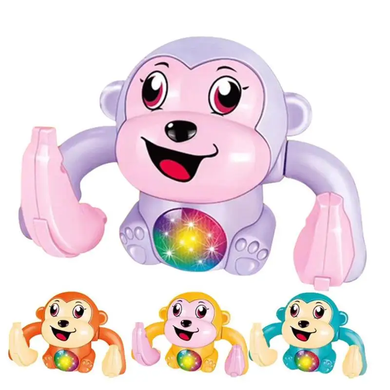 

Light Sound Animal Fun Rolling Doll Playset Electric Tipping Monkey Voice Control Induction Animal Model Toy