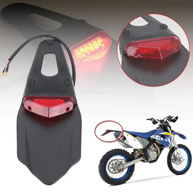 

Motorcycle Durable License Plate Lamp Led Motorbike Taillight Mud Guard Dirt Bike Stop Rear Light