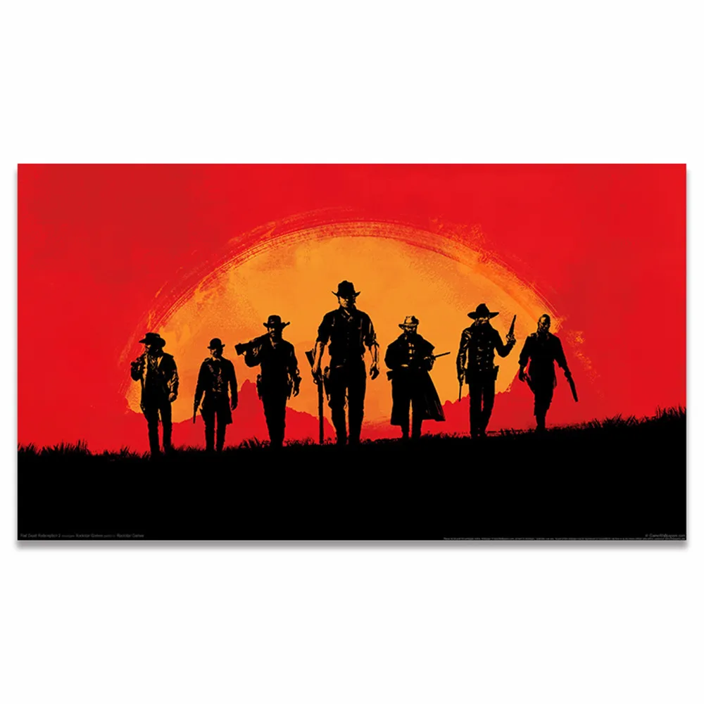 Red Dead Redemption 2 постеры и принты, Картина на холсте, художественные настенные картины для гостиной, детской комнаты, Горячая игра, украшение для дома - Цвет: E