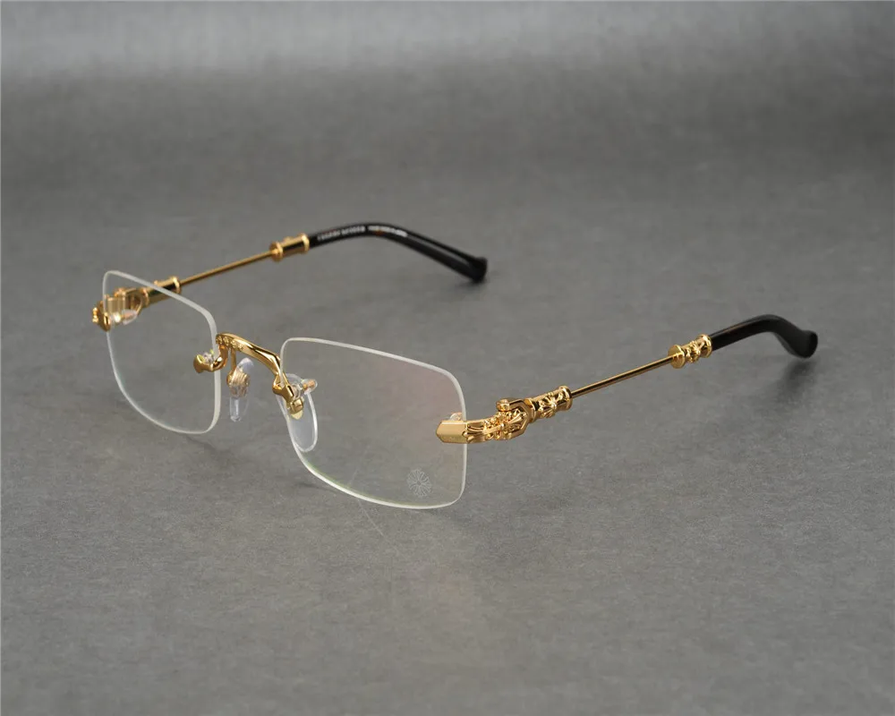 EYELOOK Rimless Fashion New Business Design Men Gold Silver Clear Lens