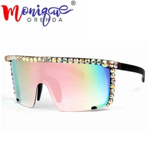 Большие солнцезащитные очки, женские, стимпанк, зеркальные, розовые, солнцезащитные очки, мужские, красные, желтые, прозрачные линзы, очки