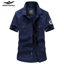 Горячая Распродажа AFS Jeep рубашка мужская с коротким рукавом Повседневная Молодежная рубашка мужская летняя свободная большой размер хлопок одеяло S-4XL Z108