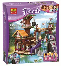 New 726Pcs Friends Adventure Camp Tree House Model Building Kits Minifigures Blocks Bricks Girl Toy Compatible lepin