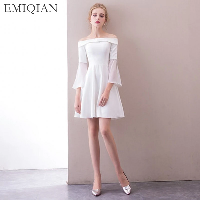 Robe blanche col bateau Clearance