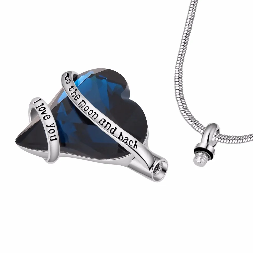 I love you to the moon and back memorial cremation jewelry модное ожерелье с подвеской из золы, цепочка из нержавеющей стали со змеей