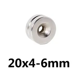 3 шт. 20x4-6mm круглый N35 счетчик тонущий магнит 20 х 4 мм отверстие 6 мм редкоземельный магнит сильный магнит