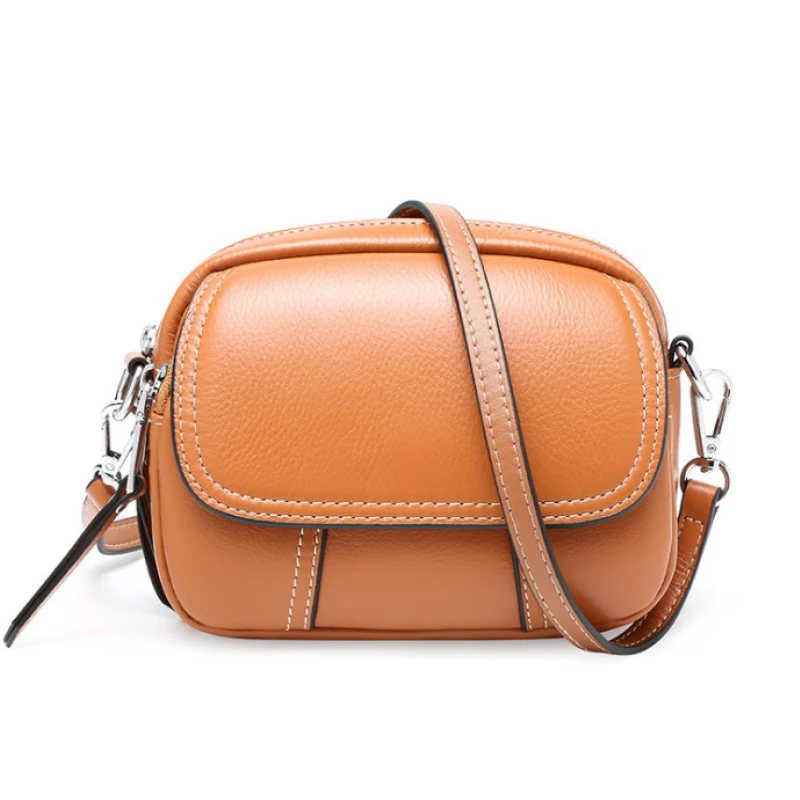 

New 2019 Genuine leather women bags fashion lichee pattern ladies shoulder Messenger Small bag wild mini Peas bag