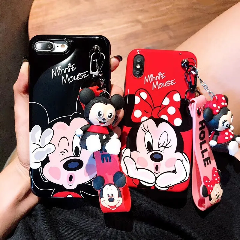 

Cartoon phone case for iPhone X 7 8 8plus micky minnie style silicone soft back cover for iPhone 6 6s plus Xs max fundas Coque
