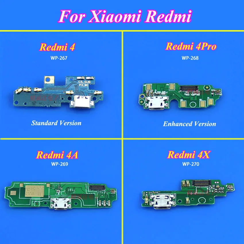 

ChengHaoRan 1Piece Micro USB Charging Charger Dock Port Flex Cable For Xiaomi Redmi Hongmi 4 4Pro 4A 4X