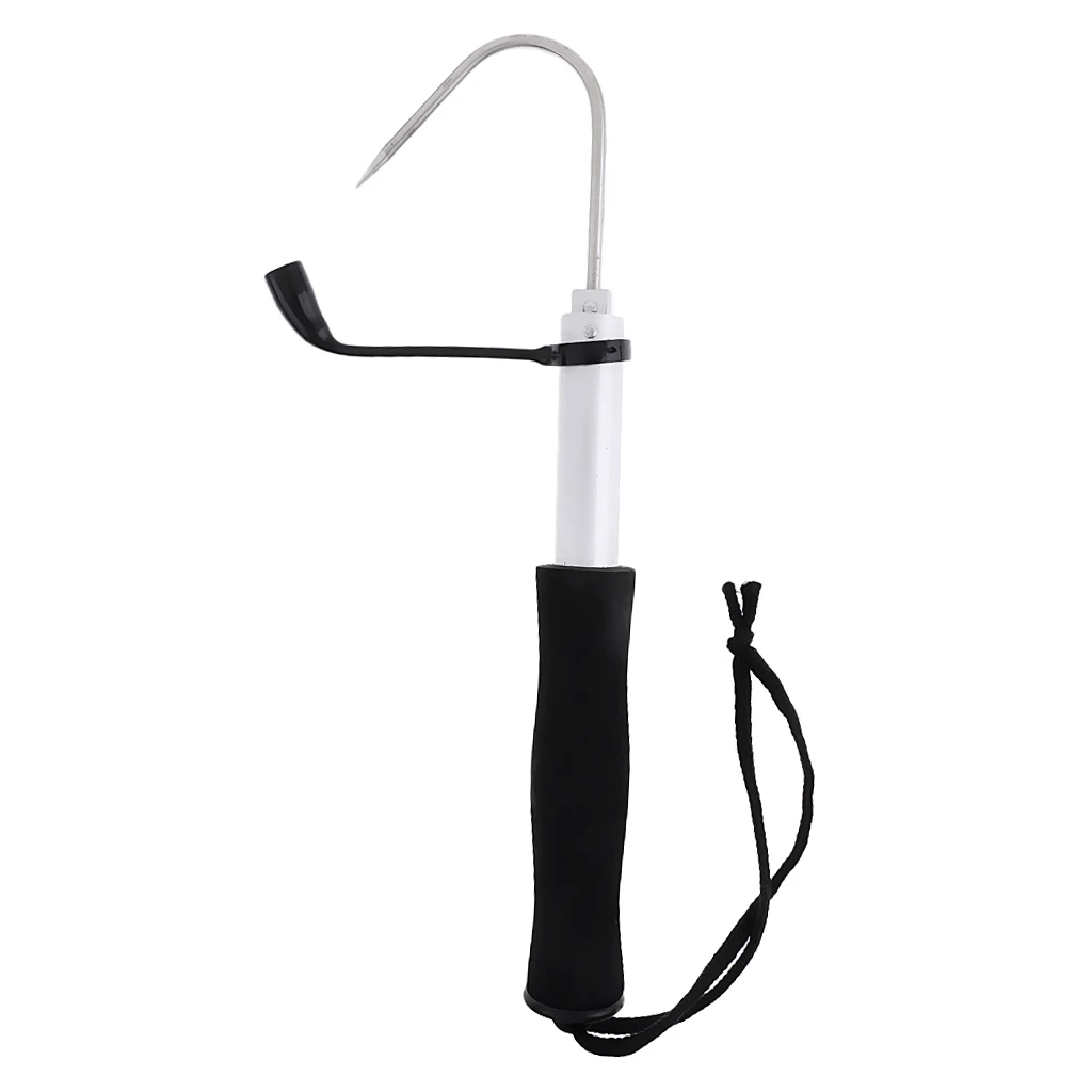 Telescopic Aluminum Heavy Duty Gaff with Stainless Steel Hook Spear Hooks Control Fishing Tackle Tool Garfio
