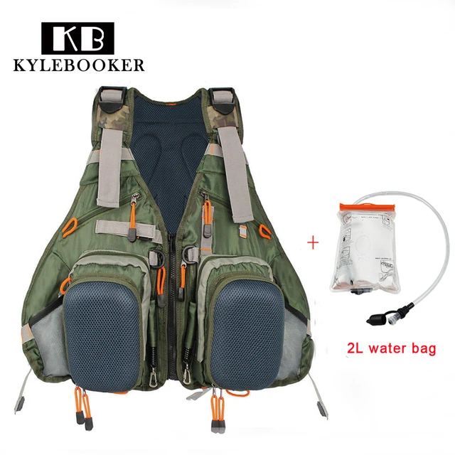 Fly Fishing Vest Backpack Outdoor Sports Jacket Fly Fishing Vest Backpack Outdoor Sports Jacket Gear Bag With 2l Hydration