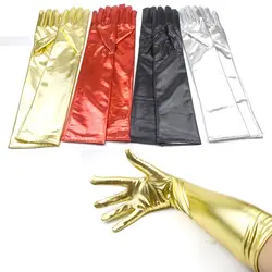 Сексуальные локоть женские перчатки Фетиш Клубная одежда из искусственной кожи латексный комбинезон латексные перчатки эротические