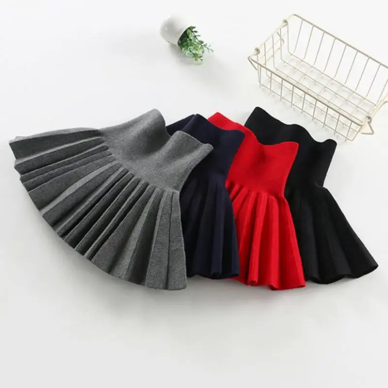 

2017 Children's Skirt Kids Pleated Wool Blend Skirt Knit Toddlers Philabeg Baby Toddler Clothes Big Girls Tutu Skirts JW2305A