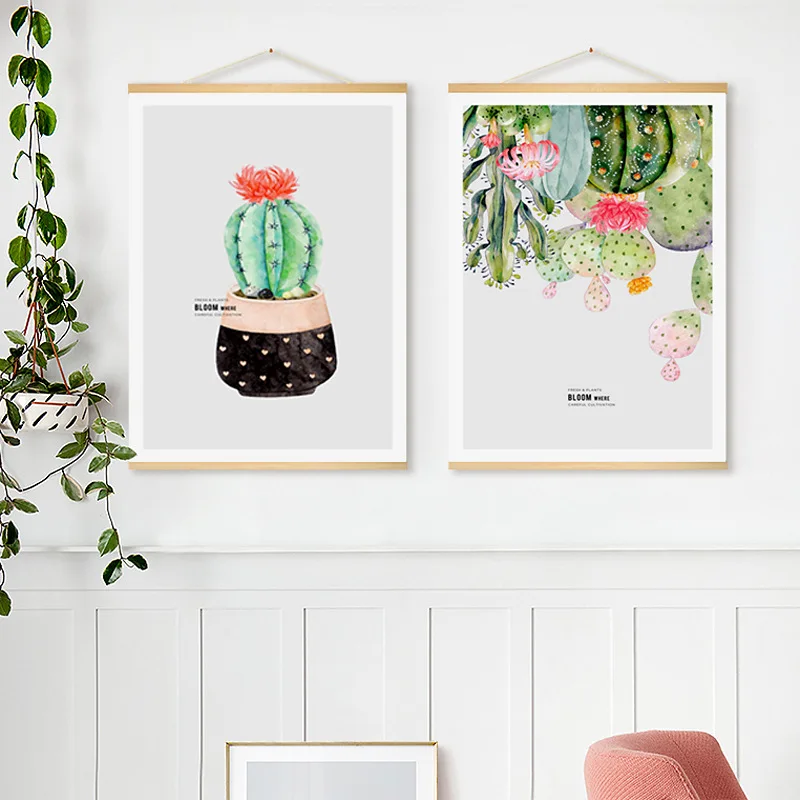 

Cactus Hanging Scroll Painting Canvas Posters And Prints Wall Art Wall Pictures For Living Room Nordic Home Hotel Decoration