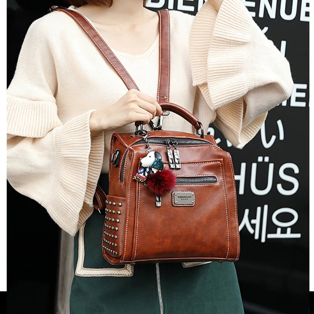  High Quality Women backpack 100% genuine leather back pack Famous Brand lady real leather backpacks - 32980784695
