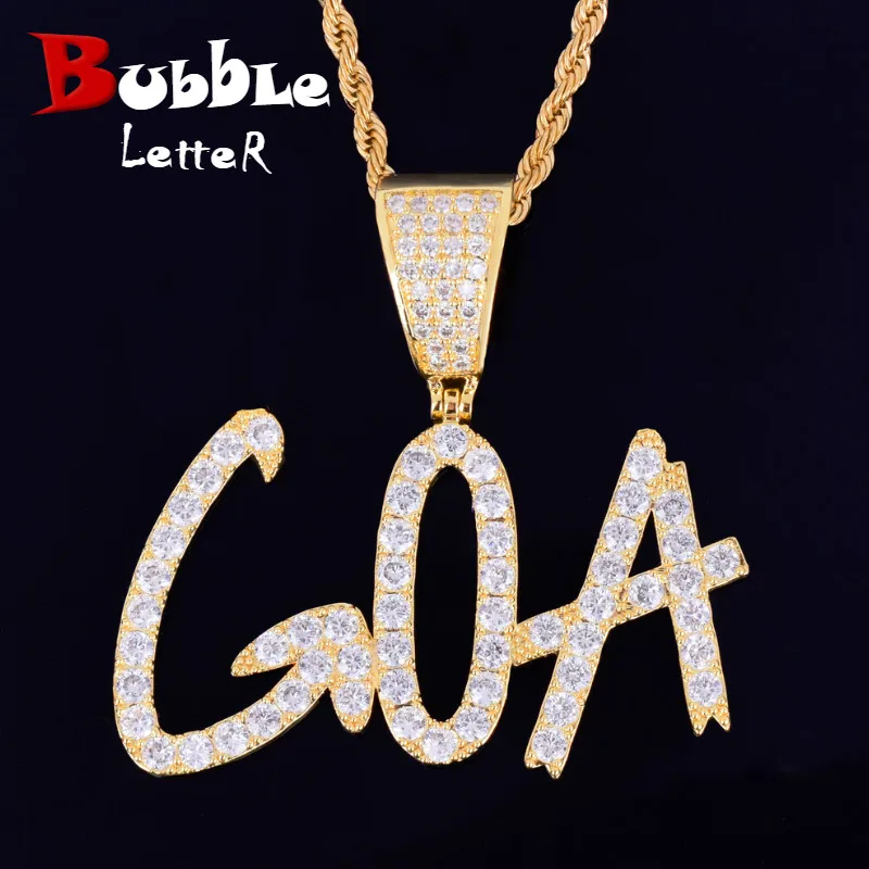 Custom name Necklace for Women Sharp Bubble Letter Pendant Hip Hop Jewelry afbeelding