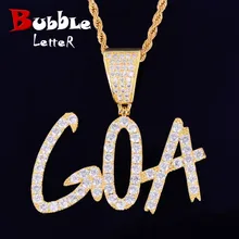 Aangepaste Naam Ketting Voor Vrouwen Sharp Bubble Brief Hanger Hip Hop Sieraden