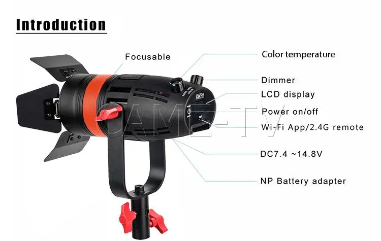 1 шт. CAME-TV Boltzen 55w Fresnel Фокусируемый светодиодный двухцветный с сумкой