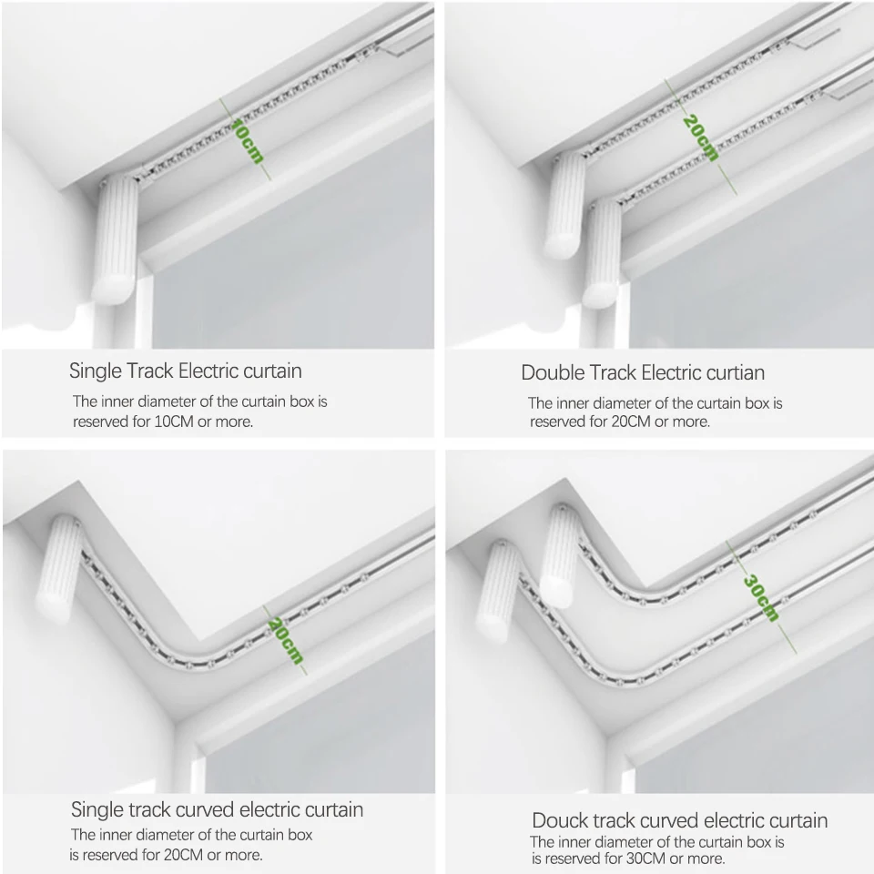 Бесшумная дорожка, 3 м, карнизы для занавесок, умный Wifi, Электрический карнизный мотор, tuya Smart smart life App+ Dooya DC2700, 433 МГц, пульт дистанционного управления