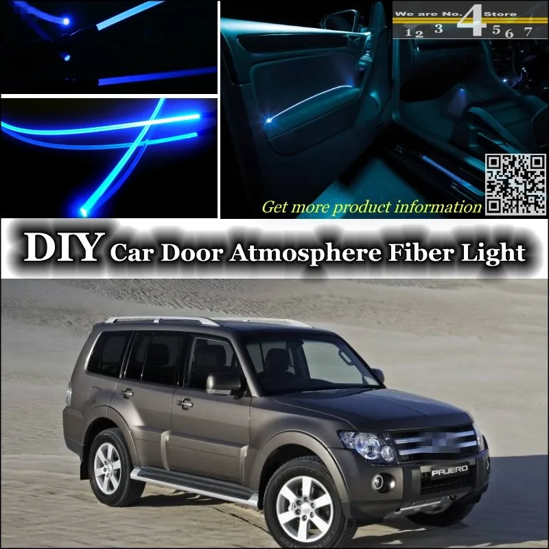 Внутренний светильник окружающей среды, настроенный атмосферный волоконно-оптический светильник s для Mitsubishi Pajero, внутренняя дверная панель, освещение, тюнинг