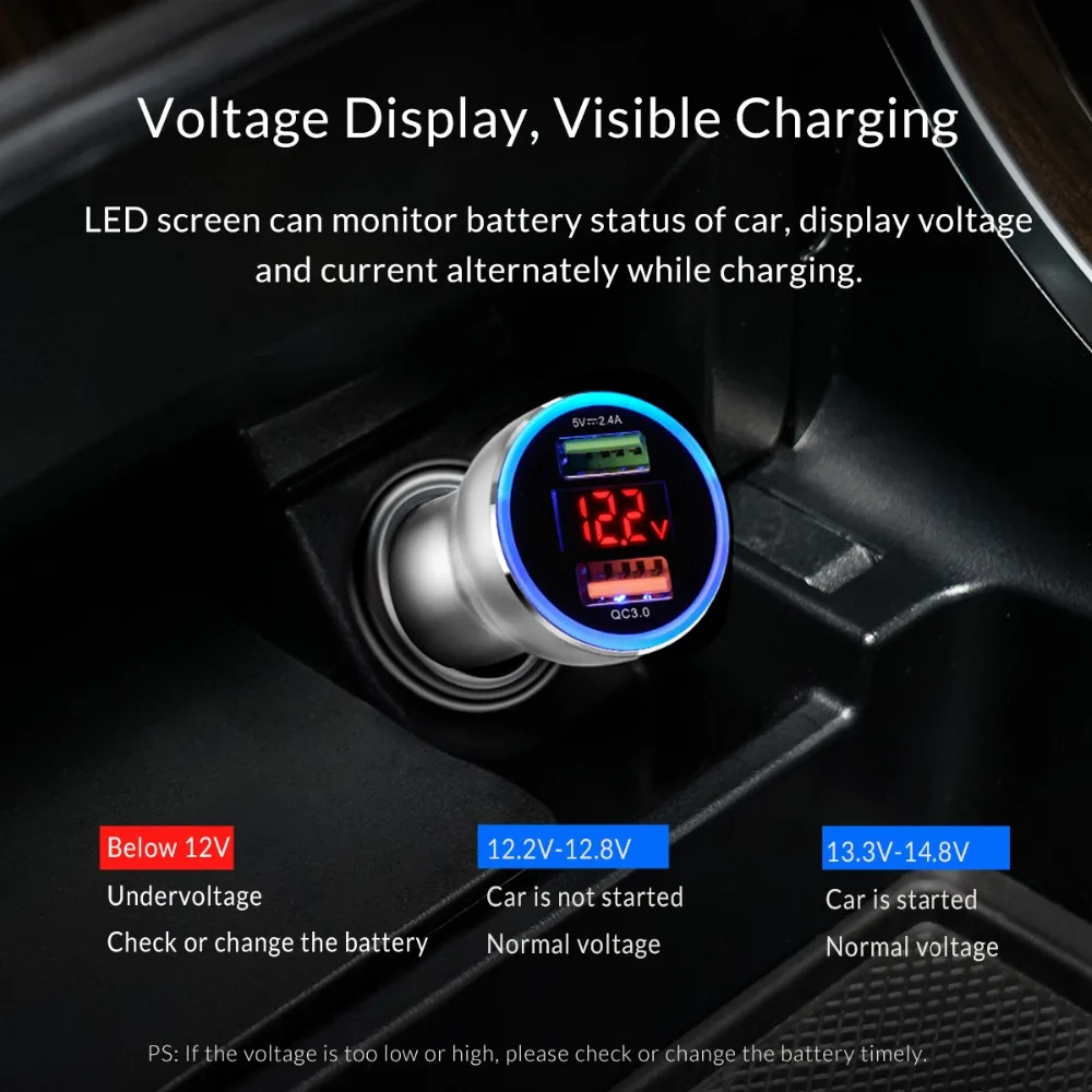 ORICO UPF-K2 البسيطة QC3.0 ذكي USB شاحن سيارة 30 W سريعة تهمة 3.0 الألومنيوم المحمول هاتف لوحي GPS USB شاحن آيفون ORICO UPF-K2 البسيطة QC3.0 ذكي USB شاحن سيارة 30 W سريعة تهمة 3.0 الألومنيوم المحمول هاتف لوحي GPS USB شاحن آيفون