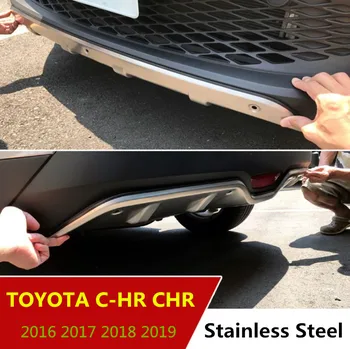 

For TOYOTA C-HR CHR 2016 2017 2018 2019 Front+Rear BUMPER GUARD Diffuser Protecto Skid Plate Stainless Steel Car Accessories