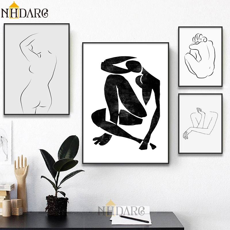 Matisse Picasso Sketch коллекция винтажная мода постеры и принты Холст Живопись Искусство настенные картины для украшения дома