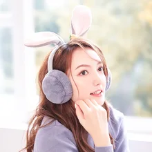 Winter warm earmuff WOMEN'S cute rabbit eared foldable earmuff Korean-style earmuff plush Plus velvet wind-resistant er nuan