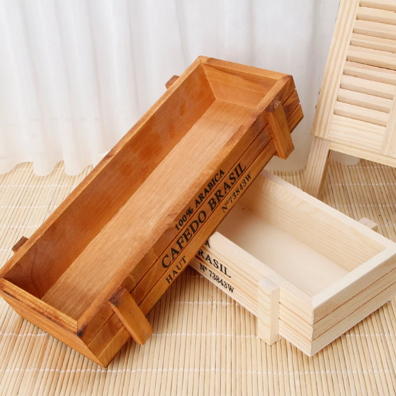 

Garden Plant Pot Decorative Vintage Wooden case Garden Flower Planter Succulent Pot Rectangle Trough Box Plant Gardening Device