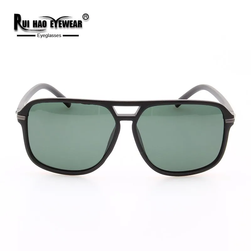 Deep Green Rui Hao, брендовые солнцезащитные очки, мужские,, двойной луч, поляризационные, солнцезащитные очки, модные, для вождения, солнцезащитные очки, очки, Ретро стиль, A523 - Цвет линз: Deep Green