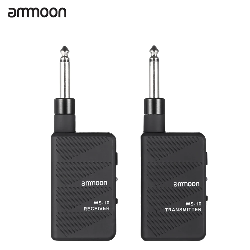 

ammoon WS-10 Wireless Electric Guitar Transmitter Digital 2.4G Audio Wireless Electric Guitar Transmitter Receiver Set