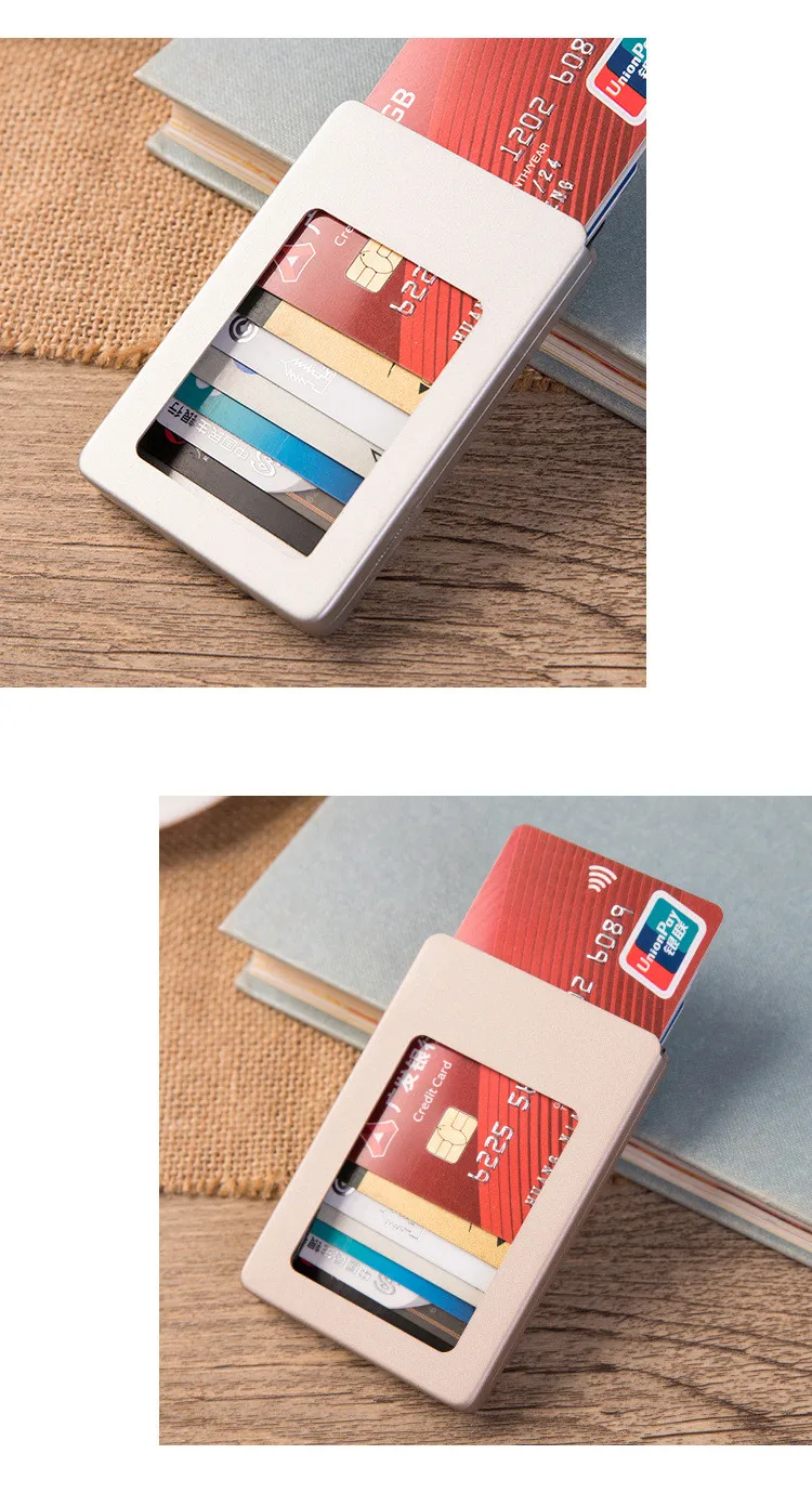 Bisi Goro RFID Алюминиевый держатель для кредитных карт на заказ анти-магнитный металлический автоматический набор карт членская сумка для карт кошелек для карт