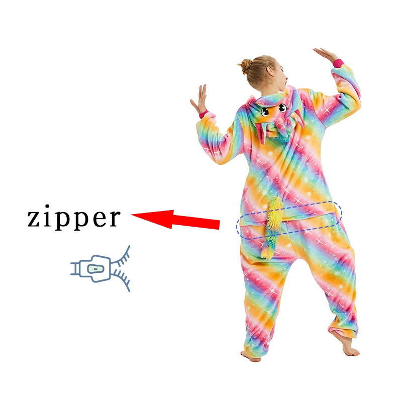 Onesie пижамы кигуруми Единорог для женщин и мужчин взрослых животных мультфильм