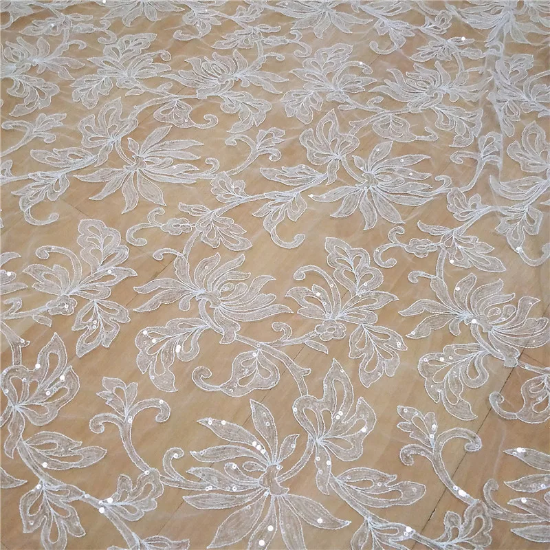 

Lady dress sewing curtains fabric diy lace fabric 2019! Light weight flowing tulle mesh embroidery sequins lace fabric 1 yard!