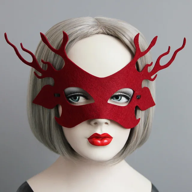 cute party masks reindeer felt mask vintage red face mask cute party masks reindeer felt mask vintage red face mask