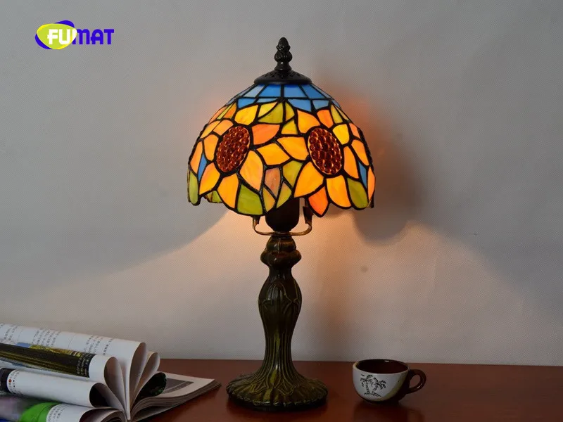 8Sunflower Stained Glass Tiffany Table Lamp