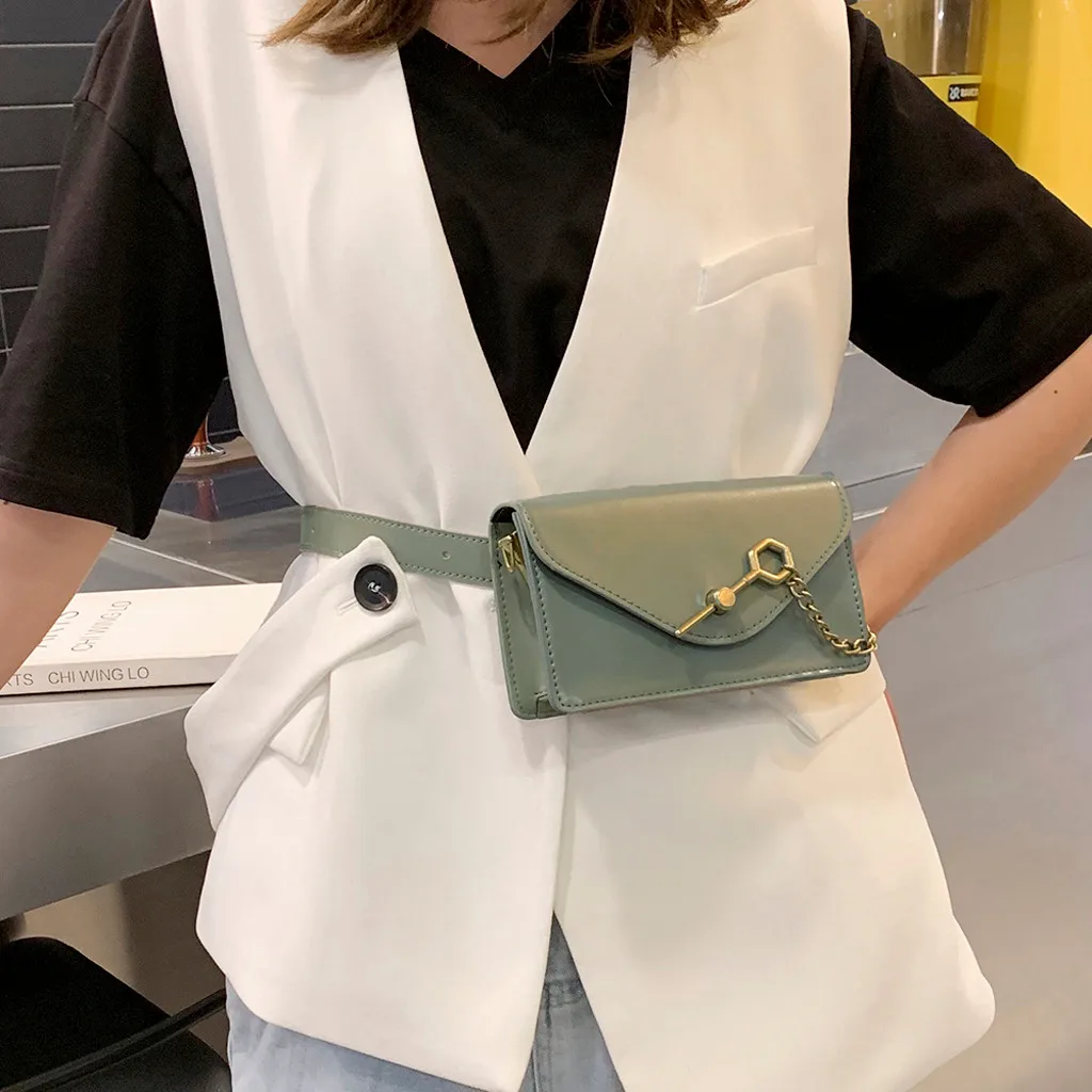Женская сумка модная однотонная кожаная сумка через плечо сумка почтальона banane sacoche bolso de cintura mujer 2019 поясная сумка