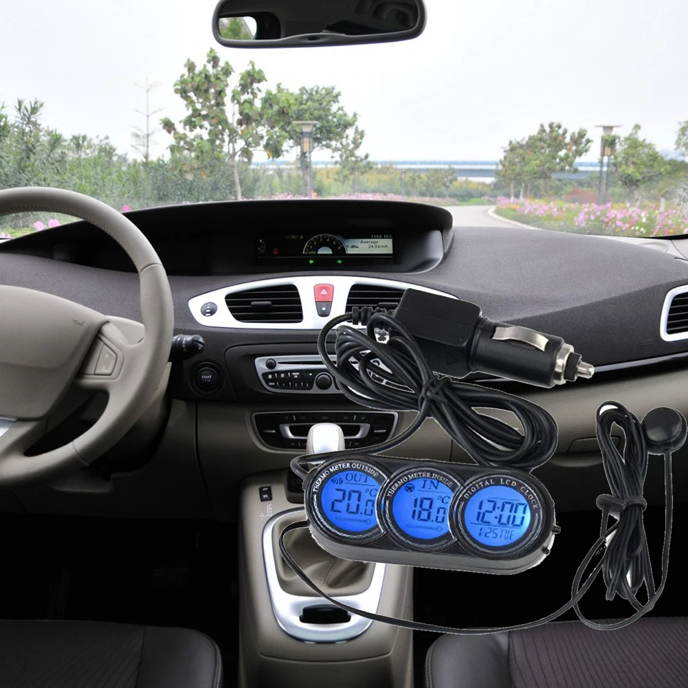 Multi-function Car Auto Digital In/Out LCD Thermometer Calendar Clock Car Interior Temperature Display Backlight Car Clock Multi-function Car Auto Digital In/Out LCD Thermometer Calendar Clock Car Interior Temperature Display Backlight Car Clock