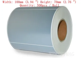 

Label stickers 100x70mmx500 Sheet/Roll Thermal Transfer Silver PET Label Outdoor electronic Barcode label Accept custom made