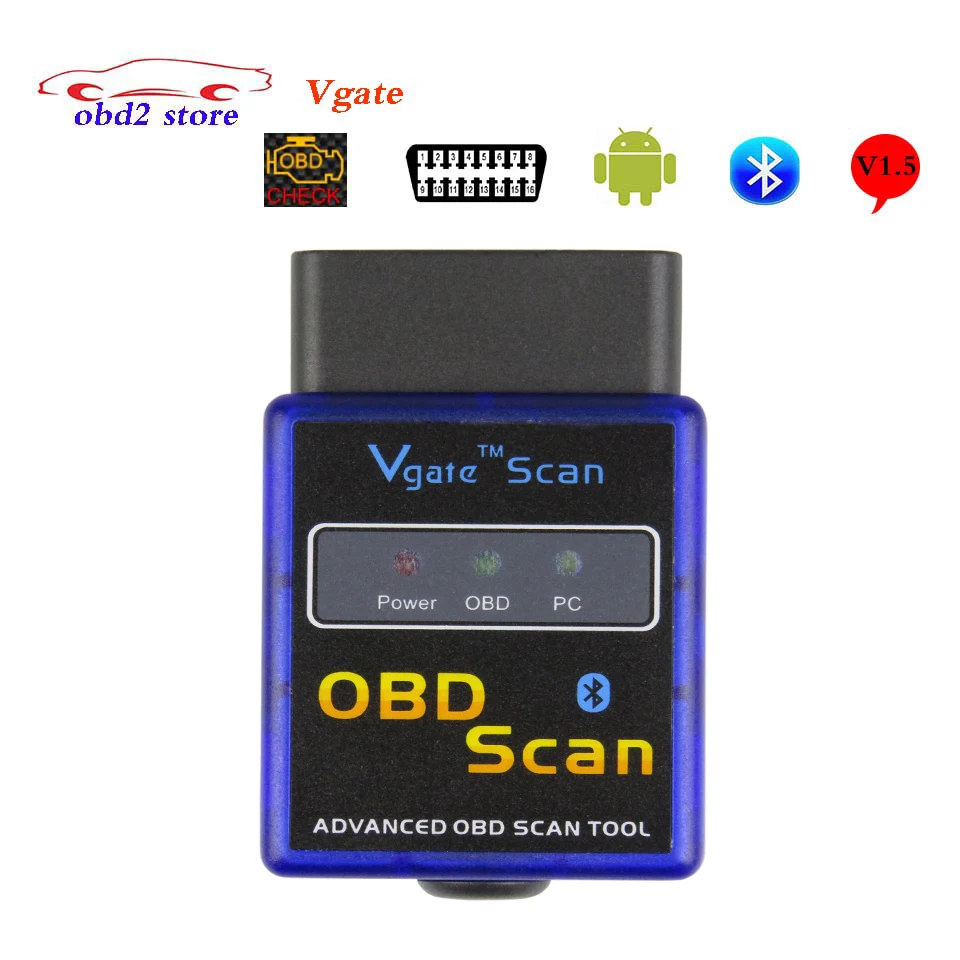 Vgate Scanner Mini ELM327 Bluetooth V1.5 OBD2 Car Diagnostic Scanner ELM 327 V 1.5 OBDII OBD 2 Auto Code Reader Diagnostic Tool mini elm327 l v1 5 obd2 bluetooth car diagnostic tool scanner interfac