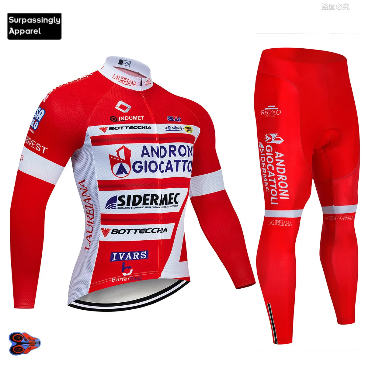 Команда ANDRONI велосипедные наборы 16D осень 2019 Новая мужская велосипедная Одежда дышащая быстросохнущая велосипедная одежда с длинным