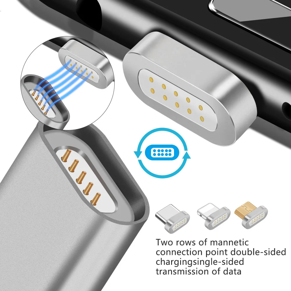 كابل USB مغناطيسي ل فون المغناطيس بيانات الشحن مهايئ شاحن نوع-c كابل المصغّر usb كابل ل شاحن هاتف محمول يعمل بنظام تشغيل أندرويد كابلات