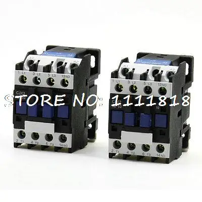

220V Coil Motor Control 3P+1NO DIN Rail Mount AC Contactor CJX2-1210 2Pcs