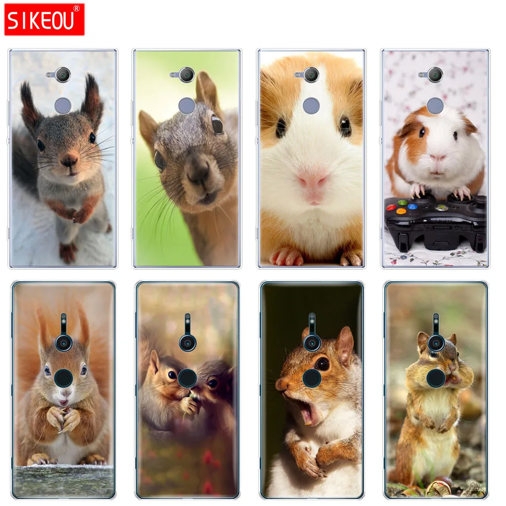 

silicone Cover phone Case for sony xperia XA1 XA2 ULTRA PLUS L1 L2 XZ1 XZ2 compact XZ PREMIUM squirrel Guinea Pig Mouse greedy