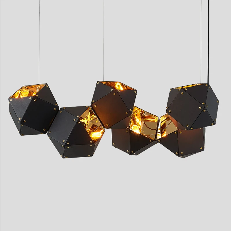 Us 63 9 29 Off Art Dna Pendant Lights Black Metal Gold Ceiling Hanglamps Nordic Led Pendant Lamps Fixtures Suspension Luminaire Home Lighting In