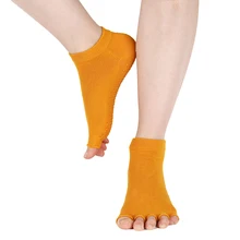 Women Yoga Socks Half Toe Non Slip Ladies Massage Sport Socks Half-fingers Cotton Warm Exercise Gym Fitness Dance Pilates Socken